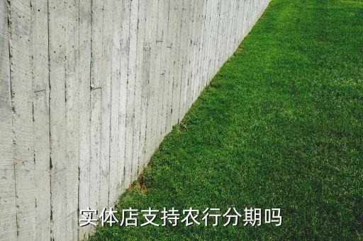 实体店支持农行分期吗