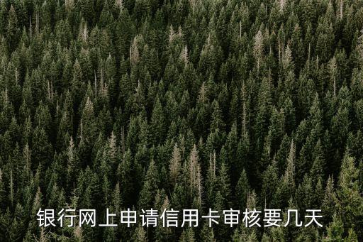 银行网上申请信用卡审核要几天