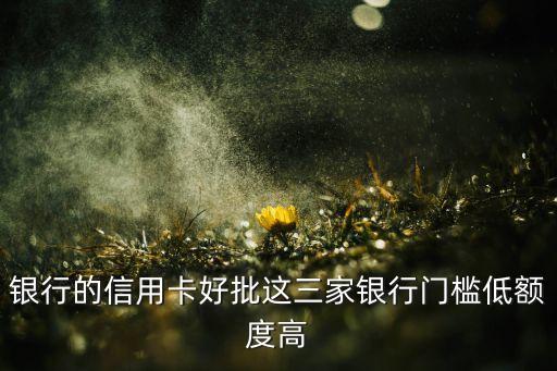 银行的信用卡好批这三家银行门槛低额度高