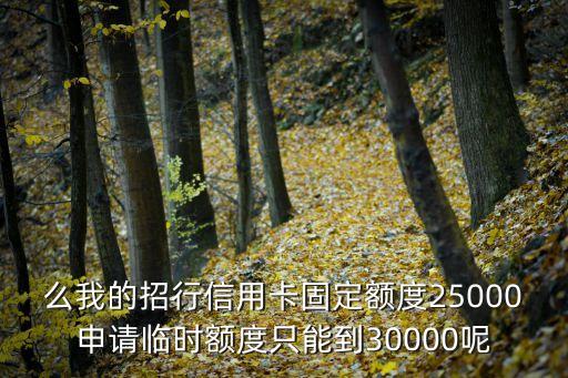招行信用卡三万额度,而招商银行的信用卡额度是3万