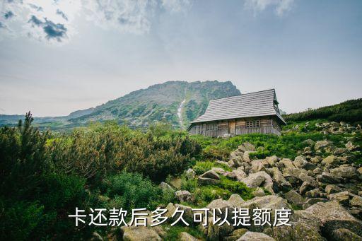 卡还款后多久可以提额度