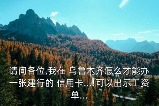 请问各位,我在 乌鲁木齐怎么才能办一张建行的 信用卡…!可以出示工资单...