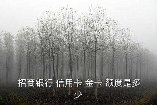  招商银行 信用卡 金卡 额度是多少