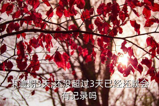卡逾期3天,还没超过3天已经还款会有记录吗