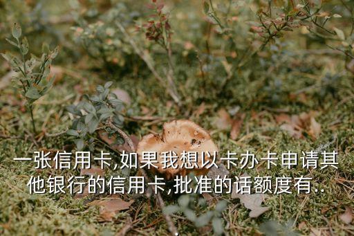 一张信用卡,如果我想以卡办卡申请其他银行的信用卡,批准的话额度有...