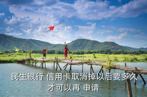  民生银行 信用卡取消掉以后要多久才可以再 申请