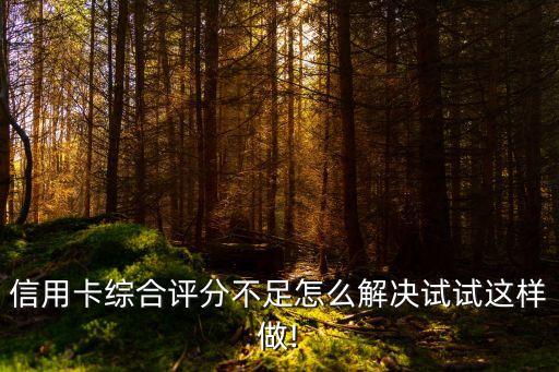 信用卡综合评分不足怎么解决试试这样做!
