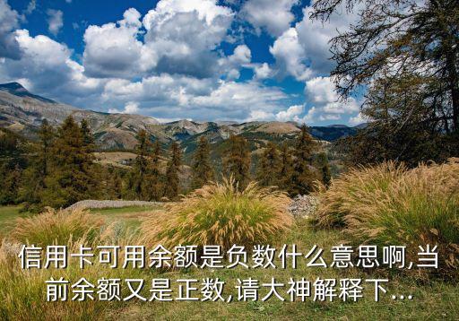 信用卡可用余额是负数什么意思啊,当前余额又是正数,请大神解释下...