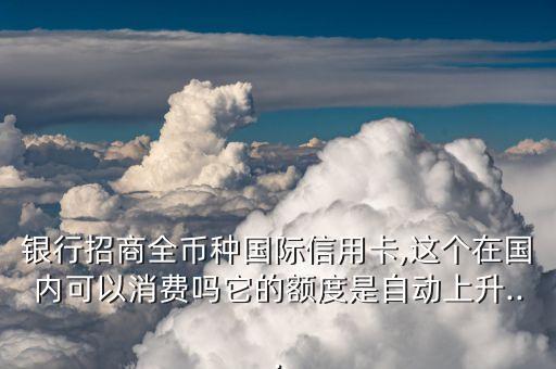 银行招商全币种国际信用卡,这个在国内可以消费吗它的额度是自动上升...