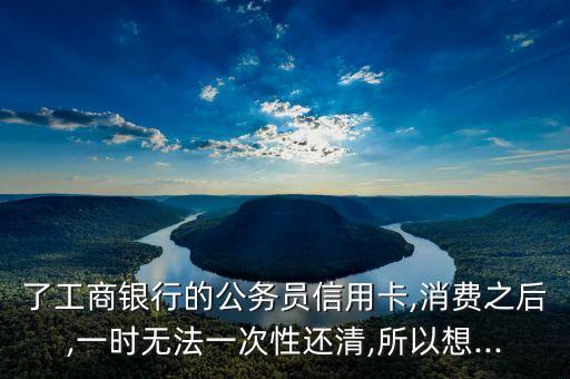 了工商银行的公务员信用卡,消费之后,一时无法一次性还清,所以想...
