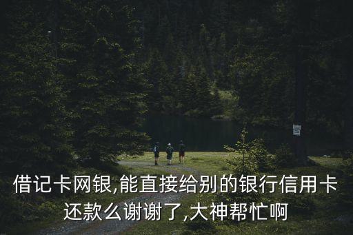 借记卡网银,能直接给别的银行信用卡还款么谢谢了,大神帮忙啊