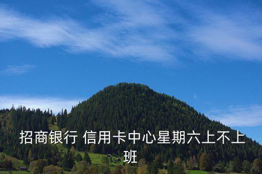  招商银行 信用卡中心星期六上不上班
