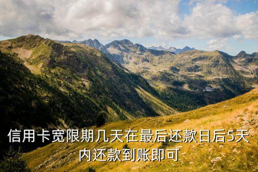 信用卡宽限期几天在最后还款日后5天内还款到账即可