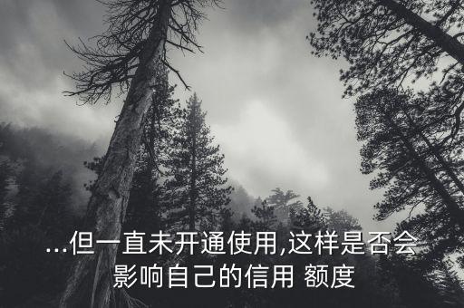 ...但一直未开通使用,这样是否会 影响自己的信用 额度