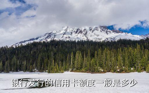 银行发行的信用卡额度一般是多少