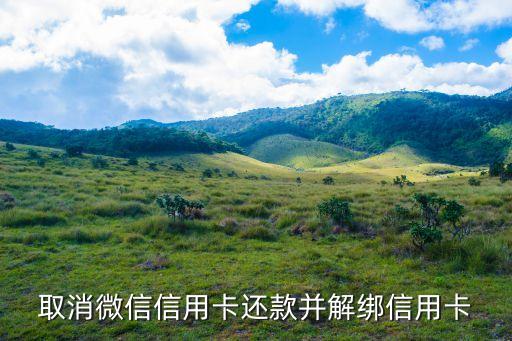 取消微信信用卡还款并解绑信用卡