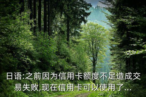 日语 信用卡额度高,哪张信用卡额度高