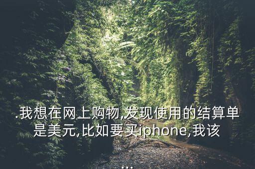 .我想在网上购物,发现使用的结算单是美元,比如要买iphone,我该...