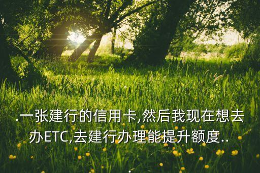 .一张建行的信用卡,然后我现在想去办ETC,去建行办理能提升额度...