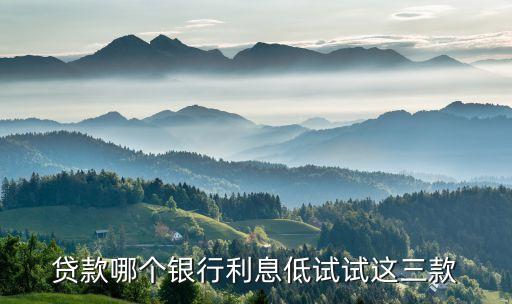贷款哪个银行利息低试试这三款