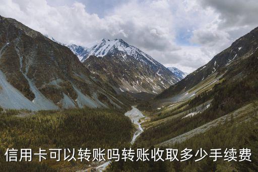信用卡可以转账吗转账收取多少手续费