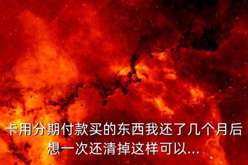 卡用分期付款买的东西我还了几个月后想一次还清掉这样可以...