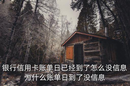 银行信用卡账单日已经到了怎么没信息为什么账单日到了没信息