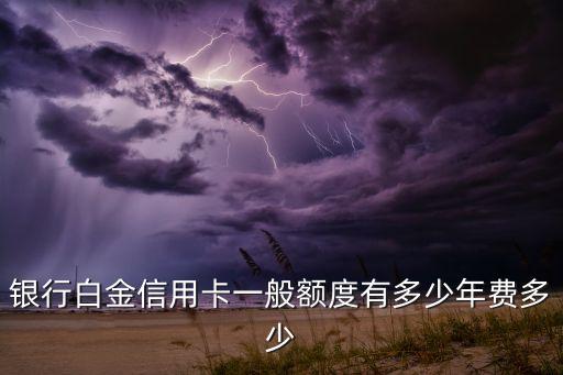 银行白金信用卡一般额度有多少年费多少