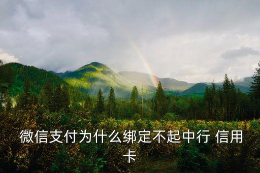  微信支付为什么绑定不起中行 信用卡