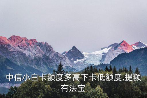 中信小白卡额度多高下卡低额度,提额有法宝