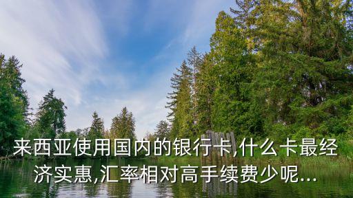 来西亚使用国内的银行卡,什么卡最经济实惠,汇率相对高手续费少呢...