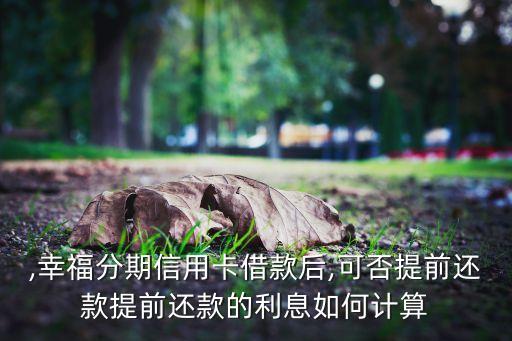 ,幸福分期信用卡借款后,可否提前还款提前还款的利息如何计算