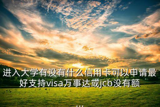 进入大学有没有什么信用卡可以申请最好支持visa万事达或jcb没有额...