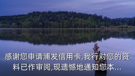感谢您申请浦发信用卡,我行对您的资料已作审阅,现遗憾地通知您本...