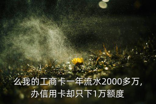 么我的工商卡一年流水2000多万,办信用卡却只下1万额度
