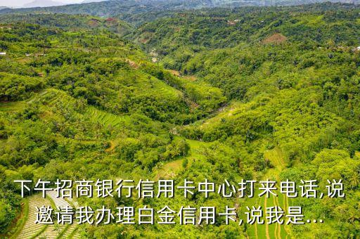 下午招商银行信用卡中心打来电话,说邀请我办理白金信用卡,说我是...