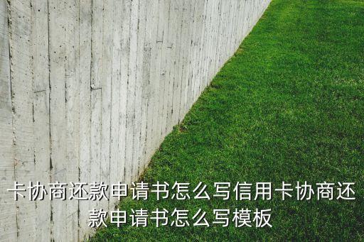 卡协商还款申请书怎么写信用卡协商还款申请书怎么写模板