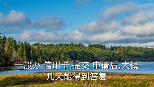 一般办 信用卡,提交 申请后,大概几天能得到答复