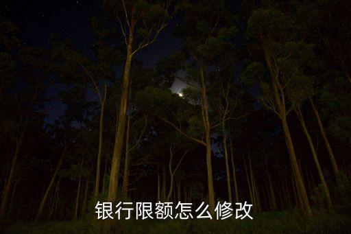 银行限额怎么修改