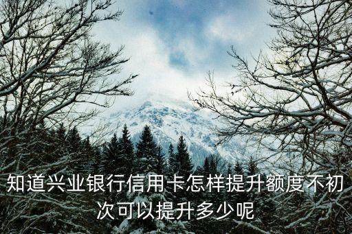 知道兴业银行信用卡怎样提升额度不初次可以提升多少呢