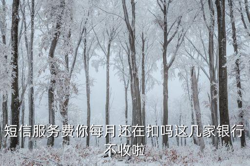 短信服务费你每月还在扣吗这几家银行不收啦