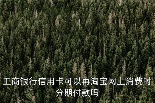工商银行信用卡可以再淘宝网上消费时分期付款吗