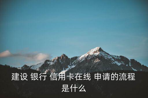 建设 银行 信用卡在线 申请的流程是什么