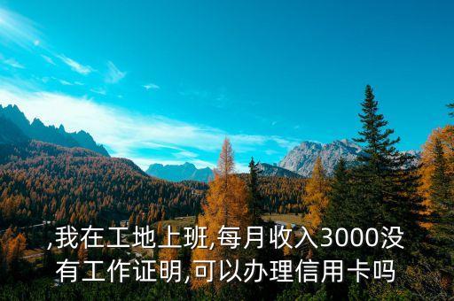 ,我在工地上班,每月收入3000没有工作证明,可以办理信用卡吗