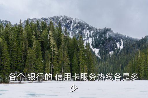 各个 银行的 信用卡服务热线各是多少