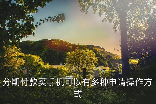 分期付款买手机可以有多种申请操作方式