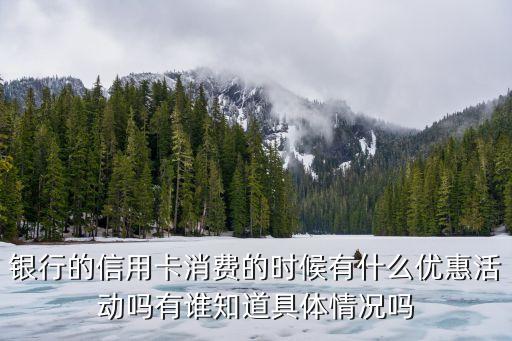 银行的信用卡消费的时候有什么优惠活动吗有谁知道具体情况吗