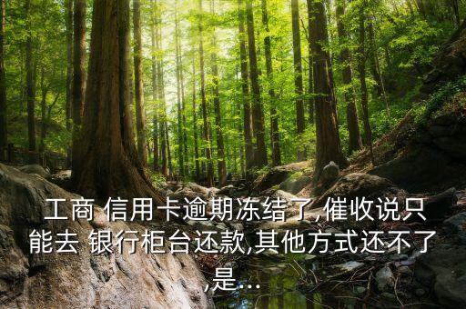  工商 信用卡逾期冻结了,催收说只能去 银行柜台还款,其他方式还不了,是...