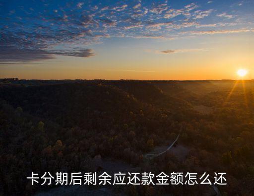 卡分期后剩余应还款金额怎么还