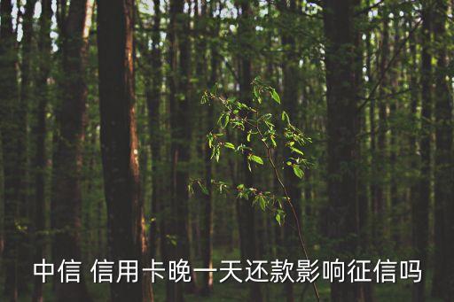 中信 信用卡晚一天还款影响征信吗